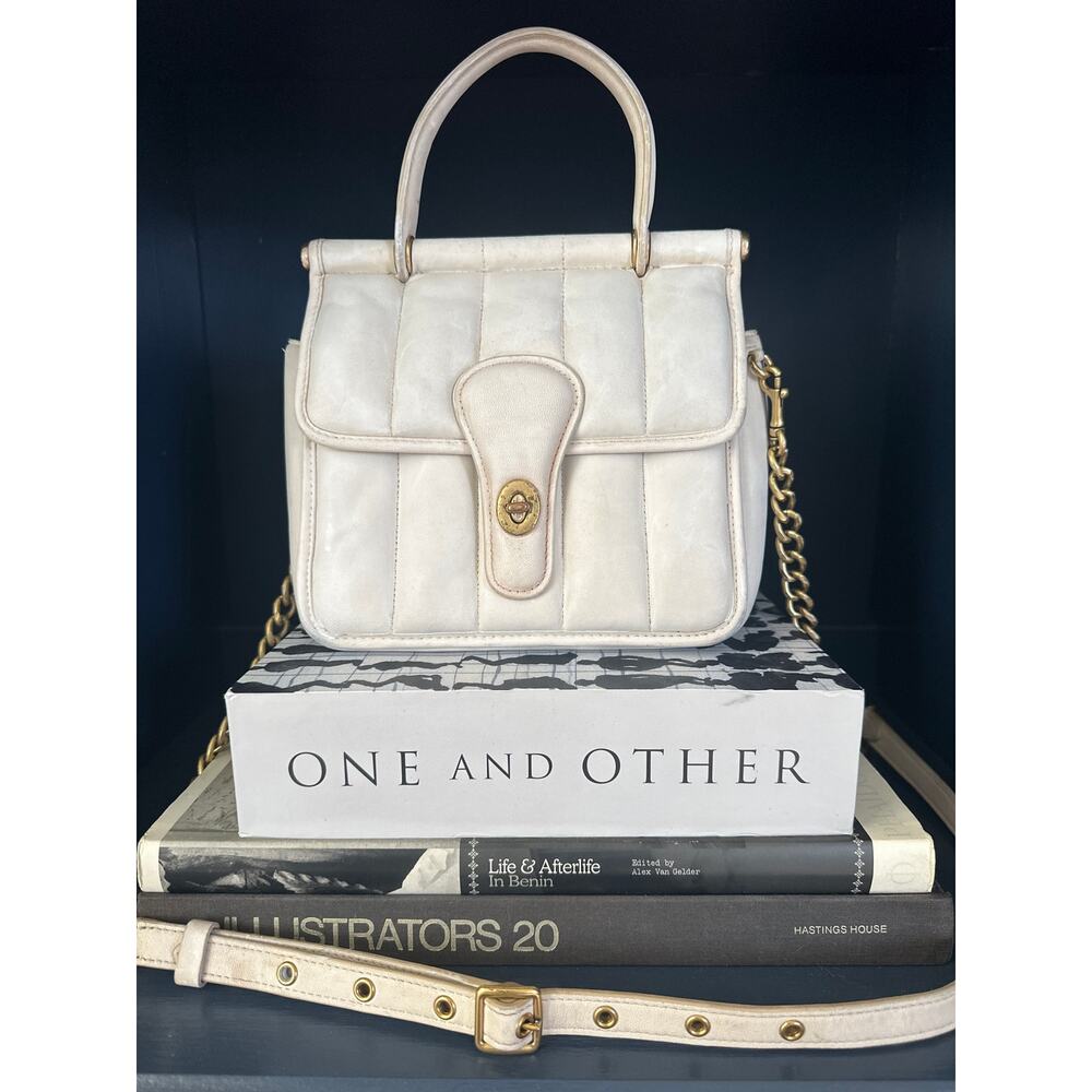 Coach Willis Top Handle 18 Quilted Women's Bag - Brass/Chalk (C3844) White
